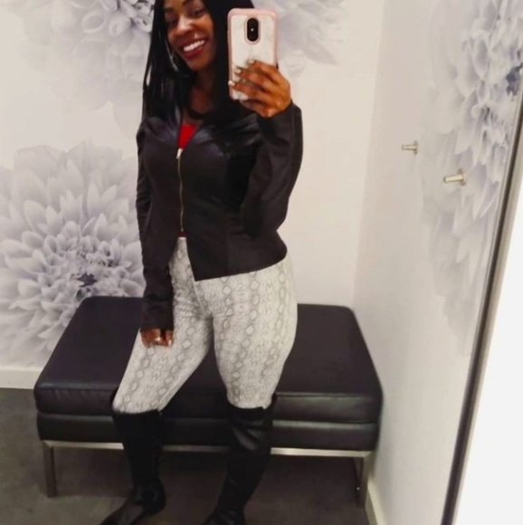 Pleather Python Tights - Picture 2 of 8